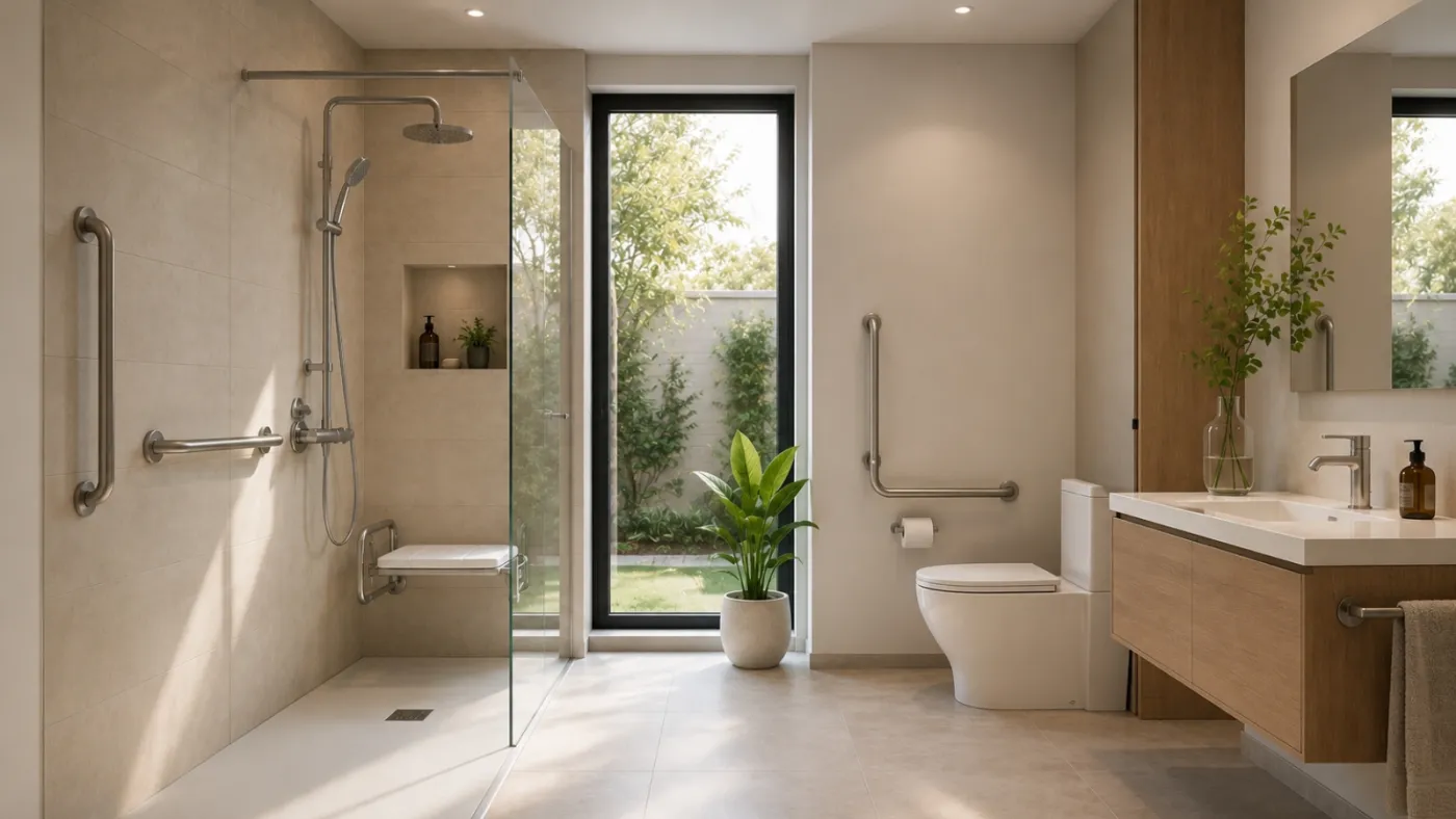 Baño adaptado y accesible sin barreras