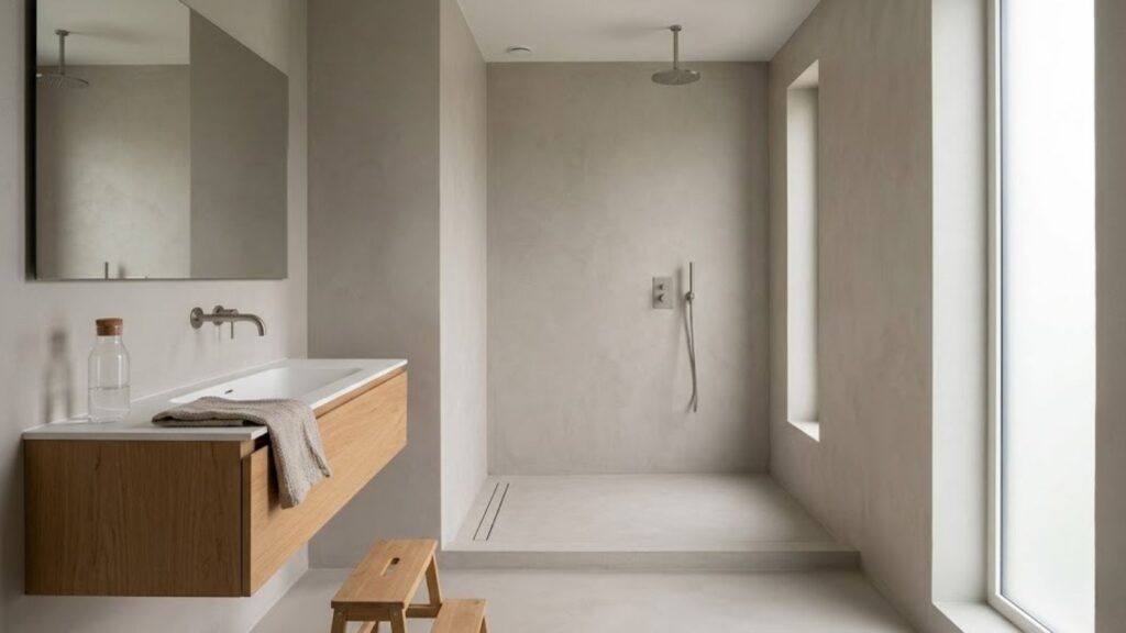 Microcemento en baños y cocinas: ventajas reales, problemas frecuentes y precio instalado en 2026. Sin mitos. +20 años de experiencia en Barcelona.