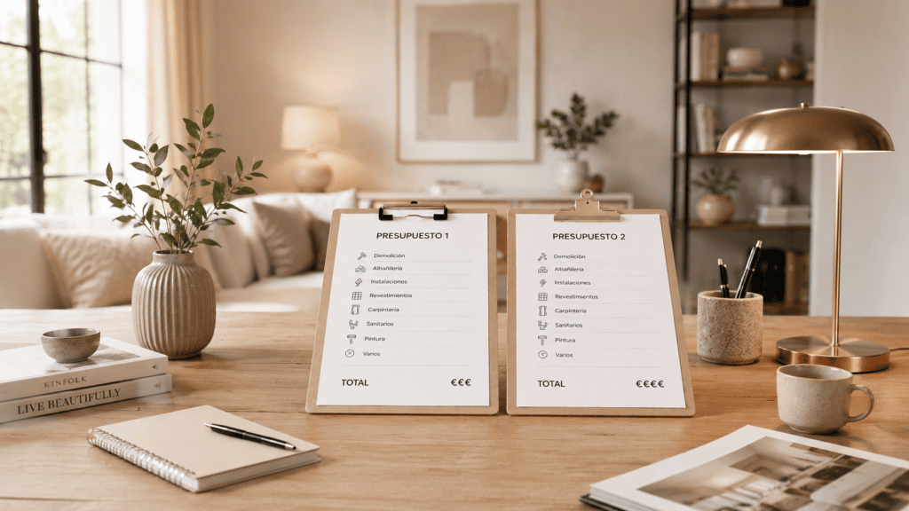Comparar presupuestos de reforma no consiste solo en mirar el precio final. Dos propuestas pueden parecer similares sobre el papel, pero esconder diferencias importantes en calidades, trabajos incluidos, coordinación, garantías y forma de ejecutar la obra.